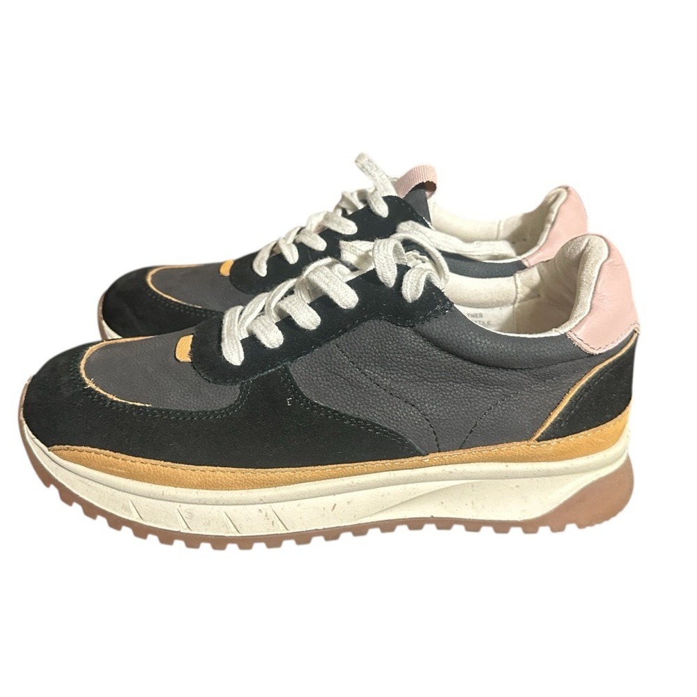 Madewell Women's Kickoff Trainer Sneakers in Dark Colorblock Nubuc/Suede Size 7